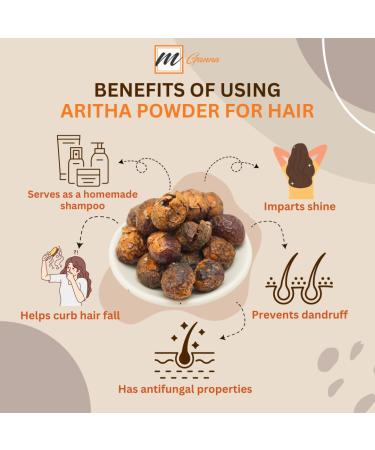 100% Pure Aritha Powder - Soap Nut Powder for DIY Shampoo & Conditioner | 227g - Natural Hair Wash Solution - Buy Online on GoSupps.com