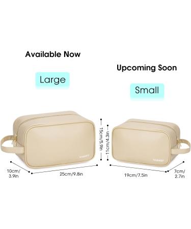 P-Brown Vegan Leather Travel Toiletry Bag for Women - Dopp Kit Organizer for Makeup & Cosmetics - Buy Online on GoSupps.com