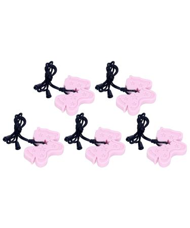 5Pcs Silicone Pendant Chewy Teether  Baby Teething Toys Sensory Chew Teether Gum Massage Relieve Swelling Pendant Shaped Baby Teething Toy Set(Light Pink) - Buy Online on GoSupps.com