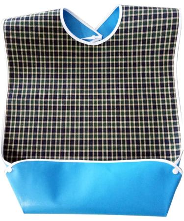 Exceart Clothing Clothes Reusable Adult Bib Tartan Plaid Clothing Protector Towel Eating Apron For Men Women Elderly Mealtime (Green) Feeding Bibs - Buy Online on GoSupps.com