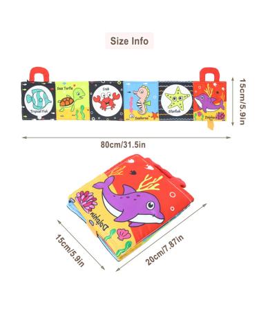 Vocheer Baby Soft Cloth Book Sensory Toy | Infant Tummy Time Mat for 0-12 Months | Dolphin Design - Buy Online on GoSupps.com