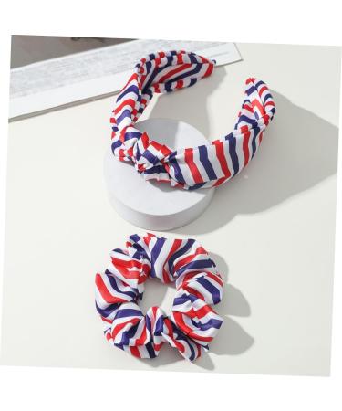 Ipetboom 1 Set American Flag Headband Hair Scrunchies Wide Headbands for Women Elastic Hair Ties Hair Accessories Women Headdress 4th of July Headpieces Red White Blue Satin Holder Miss - Buy Online on GoSupps.com
