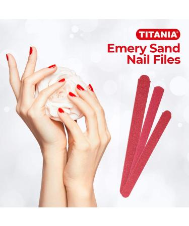 TITANIA Sand Nail Files - Premium Wood Quality 12 cm 10 Cards - 1 Pack | International Shipping Available - Buy Online on GoSupps.com