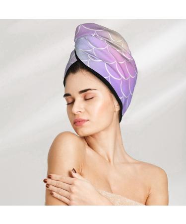 Fish Scale Microfiber Hair Towel - Soft Super Absorbent Coral Velvet Wrap for Long Curly & Thick Hair Quick Drying Hair Cap for Women - Buy Online on GoSupps.com
