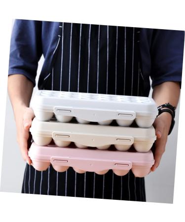 KOMBIUDA 2pcs 12 Mustard Egg Holder for Fridge Eggs Organic Refrigerator Egg Holder Storage Box Plant Avocado Khaki 30X11cm - Buy Online on GoSupps.com