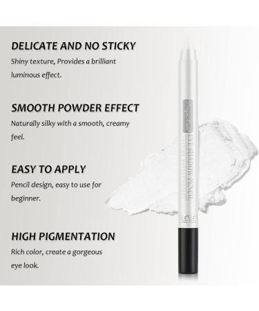 Waterproof Eyeshadow Stick - Long Lasting Shimmer Cream Eye Shadow Pen for Glitter Makeup (Pearly White) - Buy Online on GoSupps.com