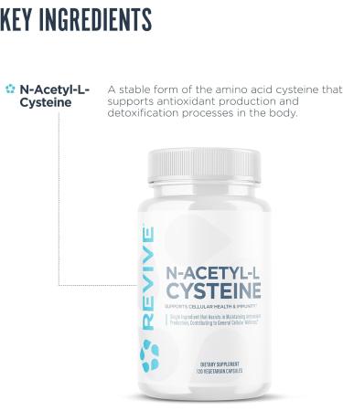 Revive MD NAC Supplement for Men & Women - N-Acetyl Cysteine Supports Respiratory Cardiovascular & Cellular Health - Antioxidant & Immune Support (120 Capsules 60 Servings) - Buy Online on GoSupps.com