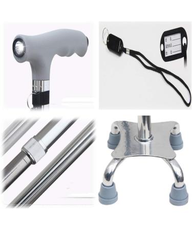 TelescopicNonSlipCrutchesCaneElderlyCrutchesAluminumAlloyWalkerMultifunctionalWalkerBigFour-leggedWalkingStickT-handleLightedWalkingStick10-speedExpansionSilverElderlySupplies Needed - Buy Online on GoSupps.com