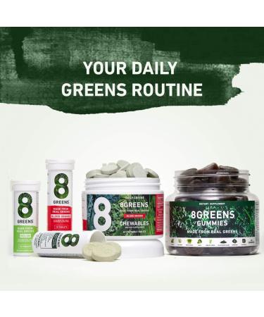 8Greens Green Chewables 60ct - Real Greens for Immunity & Energy - Blood Orange Flavor - Buy Online on GoSupps.com