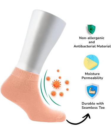 Cosyfeel Women Loose Diabetic Socks | 4-Pack Neuropathy Ankle Socks for Ladies | Super Soft Eco-Friendly Bamboo Material | Durable with Seamless Toe | Multicolour Patterns | 4 Seasons 7-9 1/2 SALMON - Buy Online on GoSupps.com