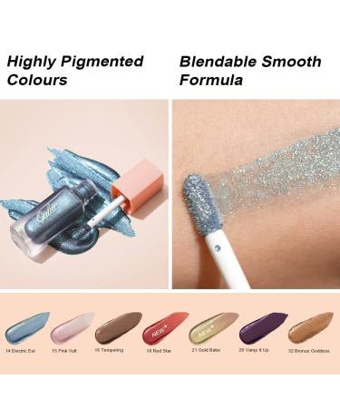 Oulac Glitter Eyeshadow Liquid - Metallic Golden Eyeliner | Vegan Cruelty-Free | 5.4g Bronze Goddess - Shimmer Finish for Stunning Eye Makeup - Buy Online on GoSupps.com