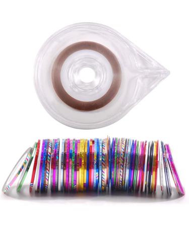 Hisenlee 90 Pcs Nail Art Striping Tape Lines in Mix Colors - 1MM and 2MM - Includes 2 Nail Tape Dispensers for Nail Art Decoration - Buy Online on GoSupps.com