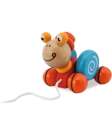Eichhorn Pull-Along Toy Snail - 15cm FSC Certified Birch Wood | International Shipping Available - Buy Online on GoSupps.com