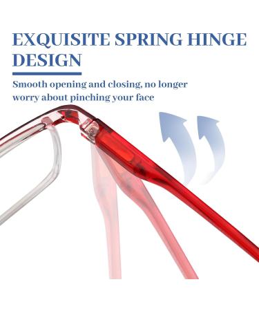 Buy LUFF 4Pcs Anti-Blue-Ray Reading Glasses - Portable Ultralight Readers 0.0X (Red) | Shop Internationally - Buy Online on GoSupps.com