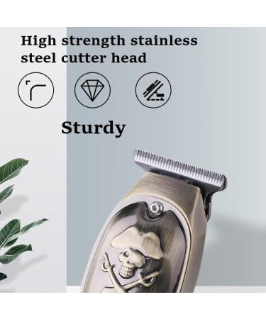 Professional Electric Hair Clipper with LCD - Cordless Metal Embossed Pirate Sculpture Hair Cutting Tool | International Shipping - Buy Online on GoSupps.com