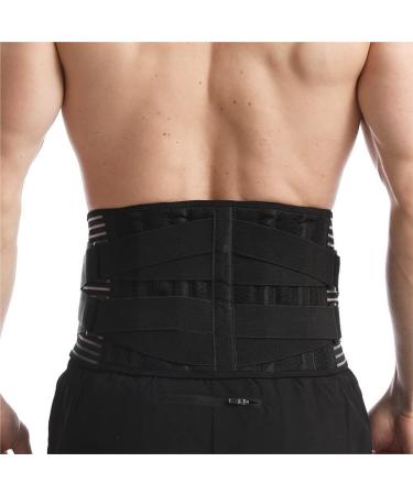 GTHNHD Waist Trainer Lumbar Support Brace Adjustable Waist Decompression Belt Breathable Back Brace Double Waist Cincher Small Black - Buy Online on GoSupps.com