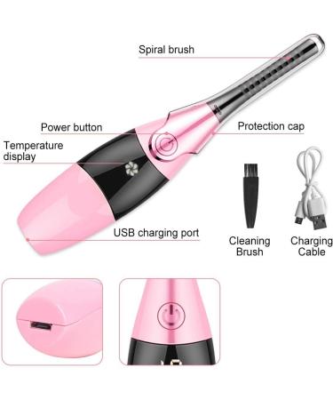 Sweetness Heated Eyelash Curler Electric Eyelash Comb LCD Display Rechargeable Quick Heating Curling Pink - Buy Online on GoSupps.com