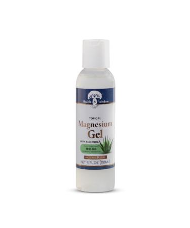 Health and Wisdom Pure Magnesium Gel with Seaweed Extract and Aloe Vera - Topical Muscle & Joint Relief- Natural and Pure Skin & Scalp Moisturizing - Enhanced Absorption - 4oz With Seaweed Extract and Aloe Vera 4 Fl Oz (Pac