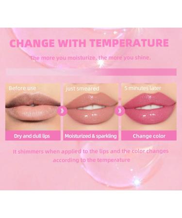 Glitter Plumping Lip Gloss | Magic Temperature Color Change Lipstick | Hydrating Tinted Lip Glaze for Dry Cracked Lips - Shop Now - Buy Online on GoSupps.com