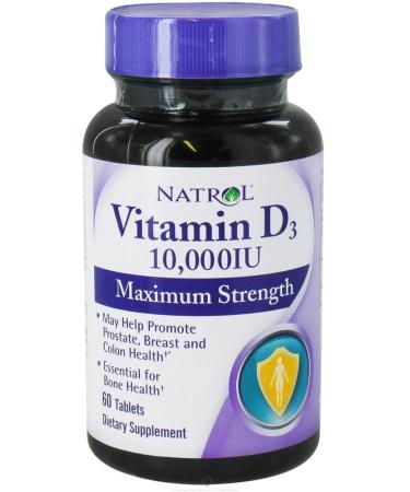 Natrol Vitamin D3 Maximum Strength 10000 IU - 60 Tablets, 2 pack