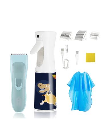 PAPABEAR Baby Hair Clipper Set  Quiet Hair Trimmer with Consistent Spray for Kids and Children  Waterproof Rechargeable Cordless Haircut Kit for Toddler(Blue)