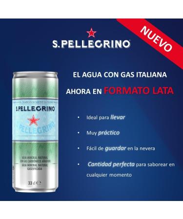 San Pellegrino Natural Mineral Water with Gas 6 x 33 cl - Buy Online on GoSupps.com
