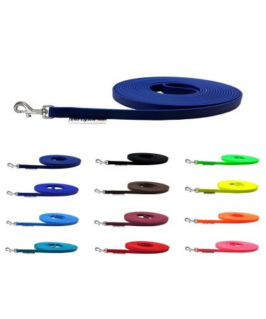 Towline biothane dog leash small dogs 9mm 3m / 5m / 10m / 15m dog leash Bothane (3m with hand loop navy blau) 3m with hand loop navyblau