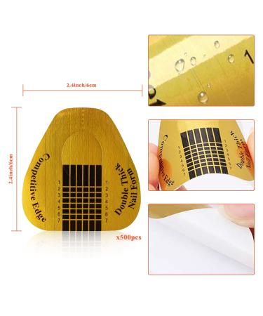 LABOTA 500pcs Acrylic Nail Forms - Gold Horseshoe Tips for Acrylic & UV Gel Extensions - Buy Online on GoSupps.com