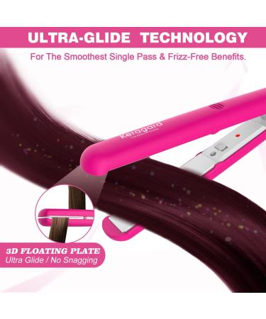 Keragard Mini Flat Iron - Smart Ceramic Tourmaline Hair Straightener | Dual Voltage Small Flat Iron for Travel & Short Hair | Pink - Buy Online on GoSupps.com