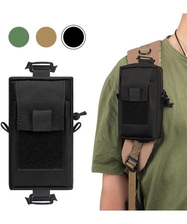 Molle Bag - Wear-Resistant Waterproof Cell Phone Belt Bag | EDC Utility Gadget Case for Camping Hiking & Hunting - Black - Buy Online on GoSupps.com