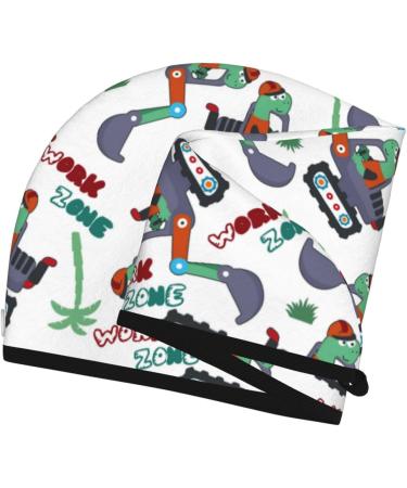 Soft Super Absorbent Dinosaur Excavator Microfiber Hair Towel for Women - Quick Dry Coral Velvet Wrap for Long Curly and Thick Hair - Buy Online on GoSupps.com