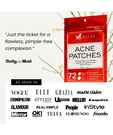 Hydrocolloid Acne Patches - 72 Count | Blemish & Zit Cover | Day & Night Acne Treatment | Invisible Pimple Patch by Eclat - Buy Online on GoSupps.com