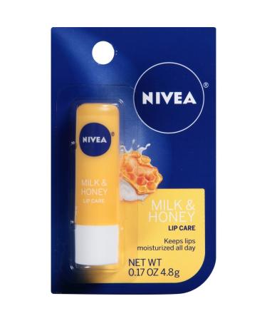 NIVEA A Kiss of Milk & Honey Natural Defense & Soothing Lip Care 0.17 oz (Pack of 12)