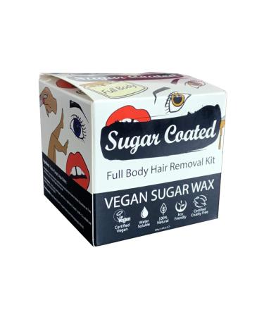 Sugar Coated Sugar Wax Kit Hair Removal Sugar Wax for Full Body Hair with Wax Strips Gentle and Non-Damaging Waxing Kit Suitable for All Skin Types Naturally Scented 250g