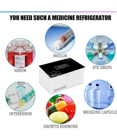 Insulin Cooler Refrigerated Cooler Insulin Cold Box with Battery Portable Car Travel Refrigerator Used for Insulin Interferon Growth Hormone Vaccine Eye Drops Battery 4 - Buy Online on GoSupps.com