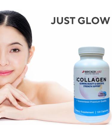 Bricker Labs Collagen for Men & Women - Type I III Hydrolized Collagen Supplement 750mg 1 Collagen Capsule Daily - 120 Servings - Buy Online on GoSupps.com