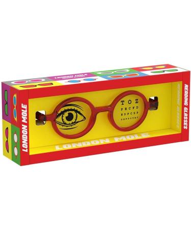 LONDON MOLE Eyewear | Transparent Red Round Reading Glasses 1.5x | Stylish Men's Women's Unisex Readers - Buy Online on GoSupps.com