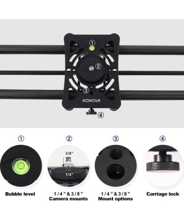 KONOVA Motorized Slider P1 Series Carbon Dolly with S2 for Parallax Panorama Shot Live Motion - 60cm (23.6 inch) - Supports Camera, Mobile Phone, DSLR, Mirrorless - Includes Bag - Buy Online on GoSupps.com