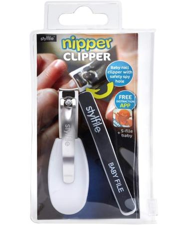 STYLFILE Nipper Clipper with Safety Spy Hole & Curved Baby S-File - Stainless Steel Toddler Manicure Set Designed for Infants Tiny Nails White 2 Count (Pack of 1) - Buy Online on GoSupps.com