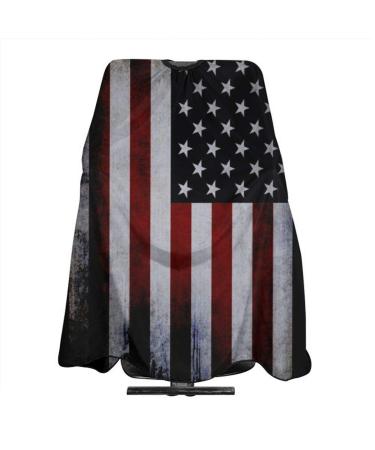 American Usa Flag Distressed Salon Hair Cutting Cape Cloth Barber Hairdressing Wrap Haircut Apron Cloth Styling Accessory For Unisex