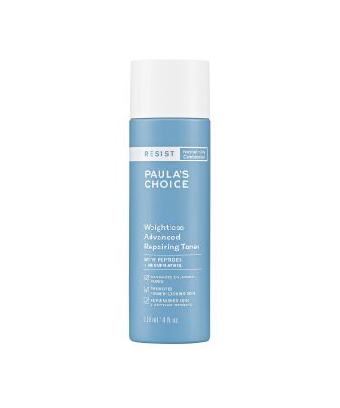 Paula's Choice RESIST Weightless Advanced Repairing Toner  Niacinamide & Hyaluronic Acid  Wrinkles & Large Pores  Oily Skin  4 Ounce