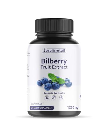 Joselisretail Bilberry Capsules 1200mg Equivalent (90 Vegetarian Capsules) - Gluten Free - Bilberry Extract Supplement