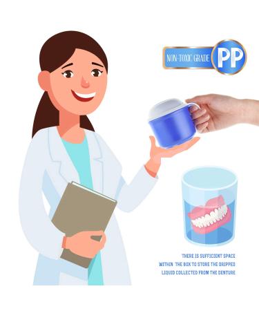 Denture Cup with Strainer and Lid - Large False Teeth Bath Cup for Soaking/Storing - 10.6 Oz Capacity - 1 Count - Buy Online on GoSupps.com