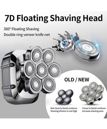 Buy 6-in-1 7D Electric Head Shaver for Bald Men - Waterproof Grooming Kit with LED Display & Beard Trimmer - Buy Online on GoSupps.com