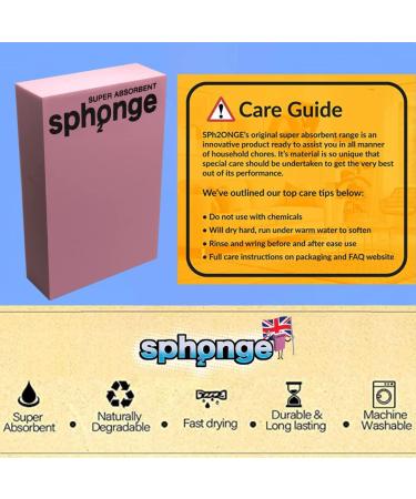 SPH2ONGE Super Absorbent Pink Block Sponge - Ultimate Cleaning Sponge and Cloth - Buy Online on GoSupps.com