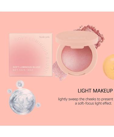 Blush PowderFace Makeup Blush Powder Highly Pigmented Glitter Cosmetics Long Lasting Buildable For Women Girls Party Wedding Nude - Buy Online on GoSupps.com