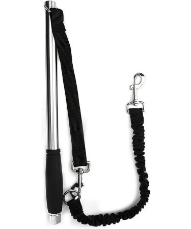 T Tocas Stainless Steel Bicycle Dogs Leash - Walk & Ride with Hands Free Pet Training Lead Comfortable Silicone Handle Black Handle - Buy Online on GoSupps.com