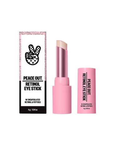 Peace Out Skincare Retinol Eye Stick. Daily Under Eye Serum Balm Reduces Fine Lines and Dark Circles with Peptides and Astaxanthin (.14 oz)