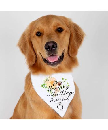 LAIYOHO Dog Bandanas My Humans are Getting Married Pet Bandanas Dog Wedding Bandana Wedding Pet Dog Bandana Scarf with Elegant Flower Leaves Diamond Patterns for Dogs Cats Lovers - Buy Online on GoSupps.com
