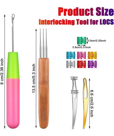 Bakemoro 31Pc Crochet Needle Locking Tool Set Dreadlocks Needles Hair Bent Tools with Dreadlocks Hair Ring - Buy Online on GoSupps.com